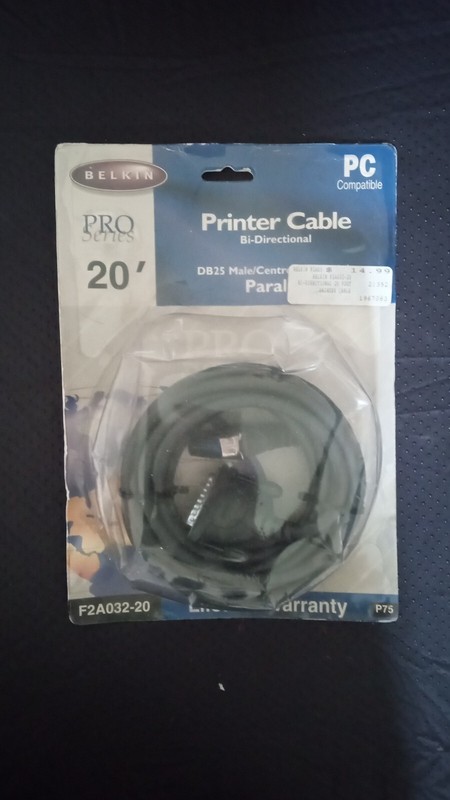 Belkin Pro Series Bi-Directional Printer Cable 20’