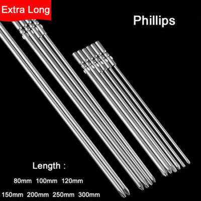 S2 Steel 5mm - Round Shank Screwdriver Magnetic Bits Phillips Power Long Drills