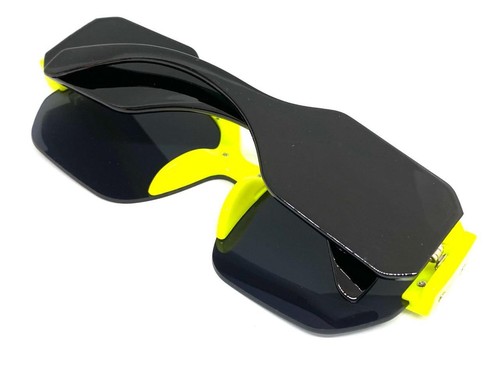 Oversized Exaggerated Classic Elegant Modern Retro SUNGLASSES Large Yellow Frame - Picture 6 of 6