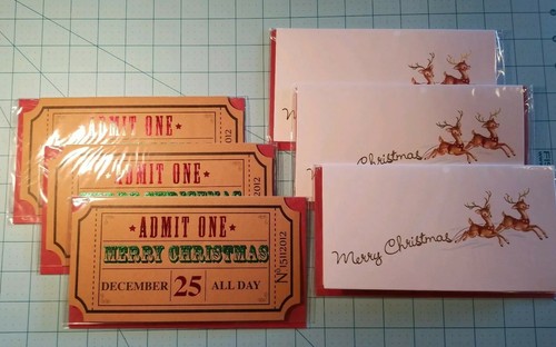 Blue Ink Studios: 6 New Money Holder Christmas Cards In 2 Different Designs, NEW - Picture 1 of 12
