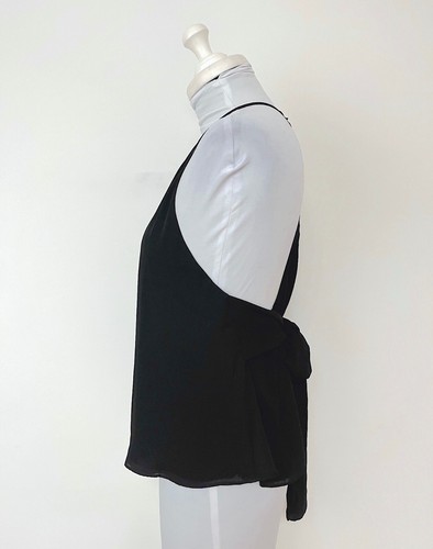 ZARA Bluse Top CHIFFON schwarz FLIEGE KNOTENKRAWATTE ausgestellt HALTER L Shirt neu mit Etikett 2527/002 - Bild 5 von 18