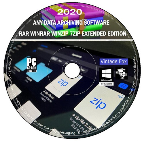 7 ZIP Unzip Unrar Archiving Software RAR WinRAR WinZIP Extended Edition + CD  - Afbeelding 1 van 4