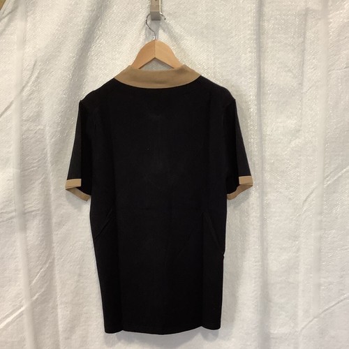 Perry Ellis Mens Polo Sweater Black Brown Color Block Collar Short Sleeve S New - Picture 6 of 12