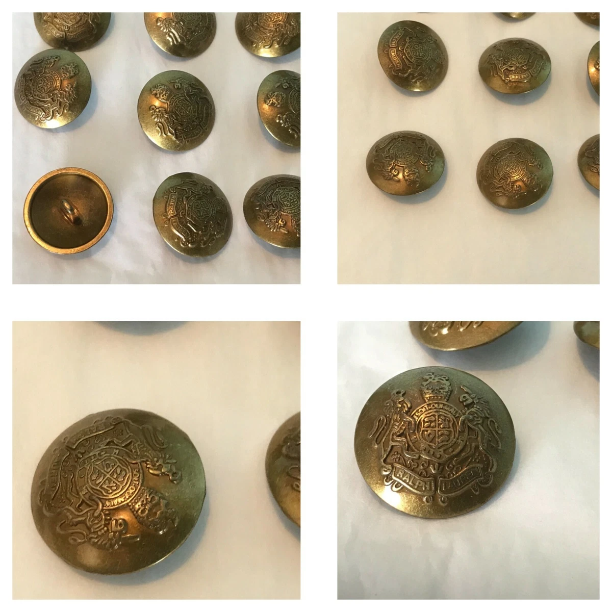 9 Ralph Lauren Gold color Metal or Brass Buttons 1