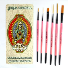 Andrew Mack/Tidwell Broken Pinkies Pinstriping Paint Brush Synthetic Set of Six