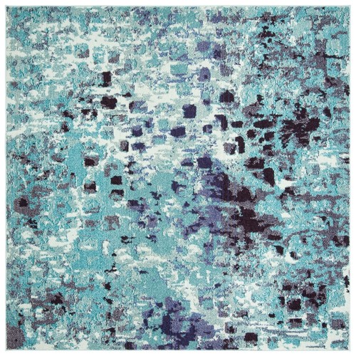 SAFAVIEH Madison Collection MAD425J Turquoise / Navy Rug - Picture 6 of 32