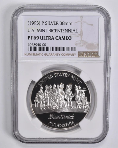 PF69 UCAM (1993)-P U.S. Mint Bicentennial Silver Medal 38mm NGC *5587