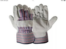 HYPER TOUGH Men s Size L Multipurpose Soft Cowhide Leather Work Gloves Grey