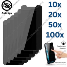 For iPhone 14 13 12 11 15 16 X XR 8 Privacy Tempered Glass Screen Protector Lot