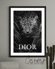 Leopard Designer Fashion Canvas Picture -Framed Print - Poster Paper - Wall Art