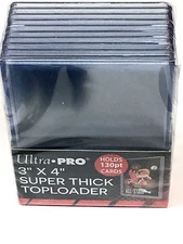 10 ULTRA PRO 3x4 toploader 130pt point FOOTBALL BASEBALL POKEMON TOP LOADER