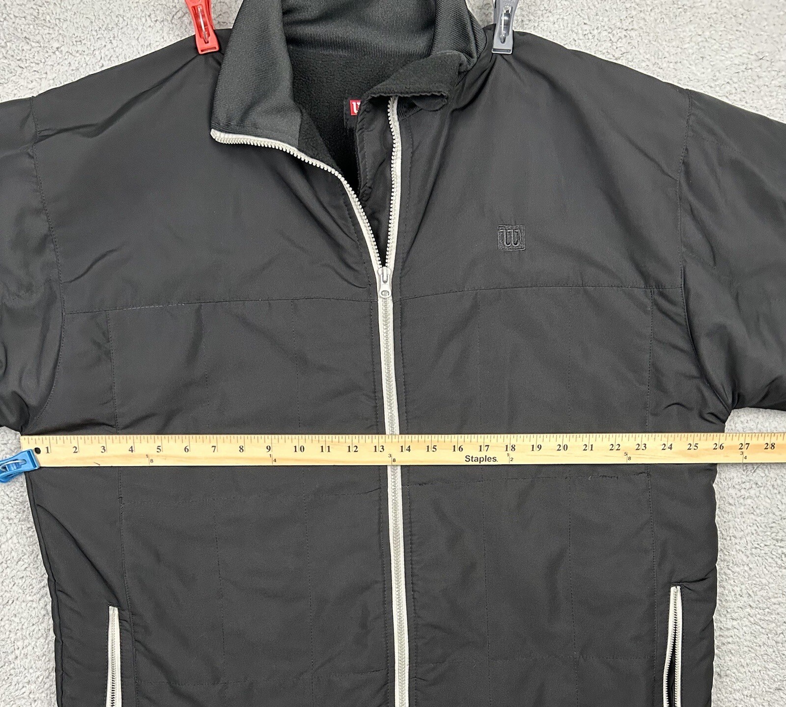 Wilson Full Zip Polyester Lined Jacket Black Coat… - image 11