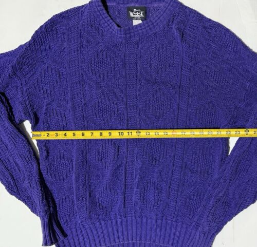 Woolrich Crochet Light Weight Pullover Sweater Crochet Size Large Purple - Picture 3 of 4
