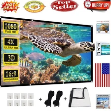 Portable 72" 16:9 Projector Screen - Perfect for Movie Nights & Presentations