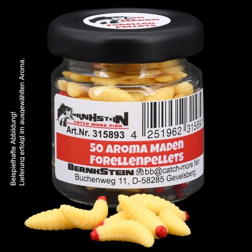 50 x Kunstmaden Gummimaden Bienenmaden mit Aroma im Twist-Off Glas Forellenköder - Bild 2 von 4