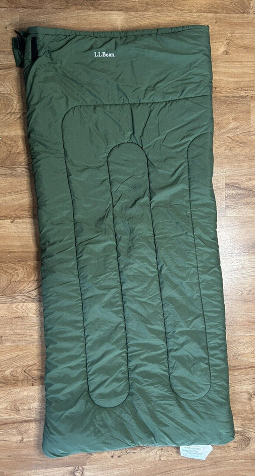 Vintage LL Bean Sleeping Bag 40 Degree Camping Sleeping Bag w Camp Pillow Green eBay