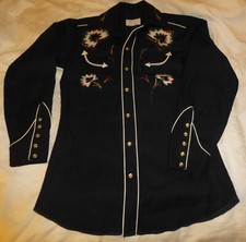 VTG 60's 70'S H BAR C CALIFORNIA Ranchwear Western Shirt Long Tail Pearl Snaps