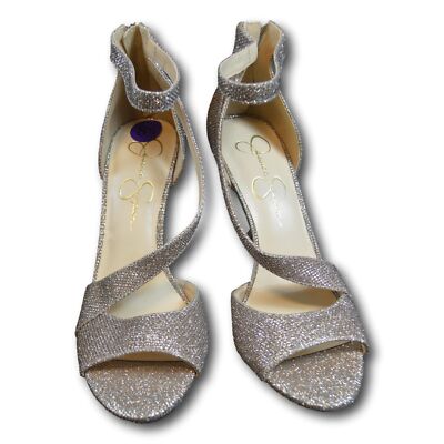 Jessica Simpson Womens Rayli Stilettos Open Toe Evening Sandals Gold  NEW