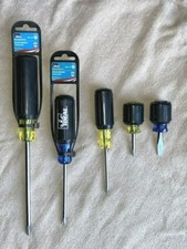 IDEAL IND 5 Piece Cushion Grip Screwdriver Set P3 P2 P1 Phillips 1/4 Flat USA  3