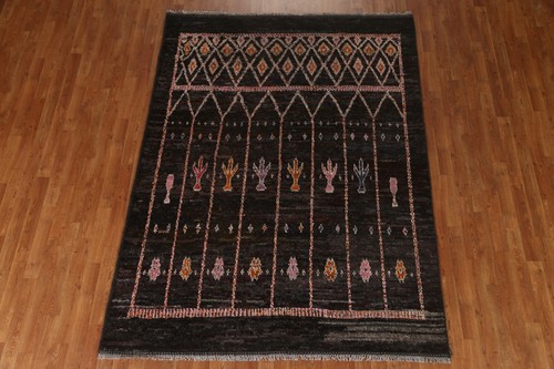 Tribal Geometric Handmade Moroccan Oriental Area Rug 6x8 Room Size Carpet - Picture 14 of 18