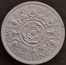 1962 UK - QUEEN ELIZABETH II - -FLORIN - TWO SHILLINGS - FREE US SHIPPING