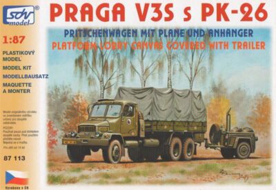 SDV 87113  Bausatz Praga V3S + PK-26 Pritsche mit Pane + Anhänger Maßstab 1:87