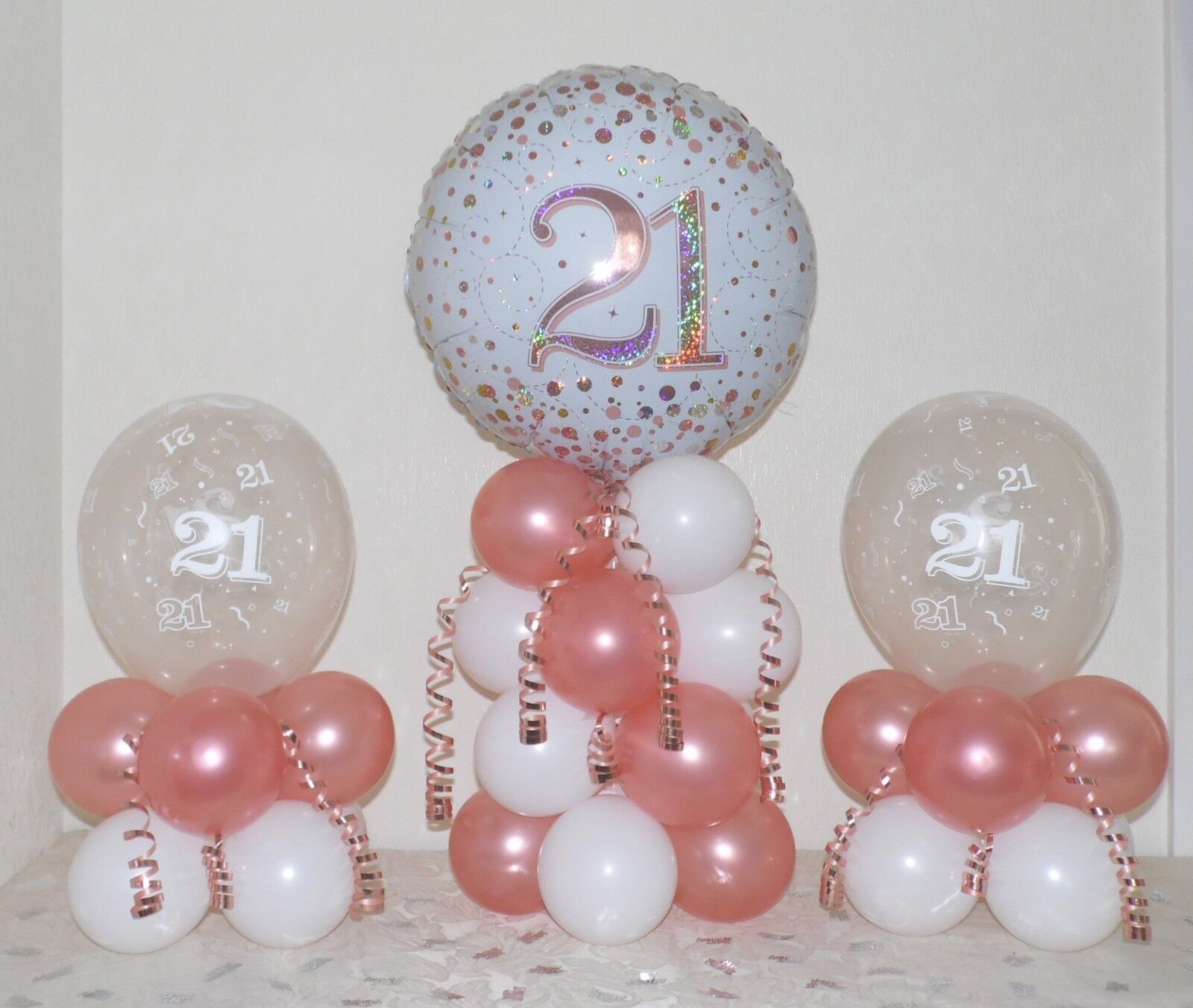 21st Birthday -Rose Gold -3 Pack Party Set -Table Balloon ...