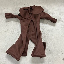 PP-LTC-OML-L: Large Brown Wired Duster Coat for 7" WWE, McFarlane, Muff Adam FIG