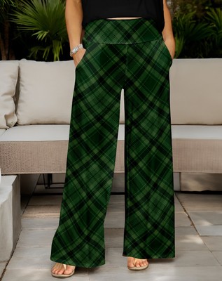 Bon Apple Tea Women's Wide Leg Pants with Pockets