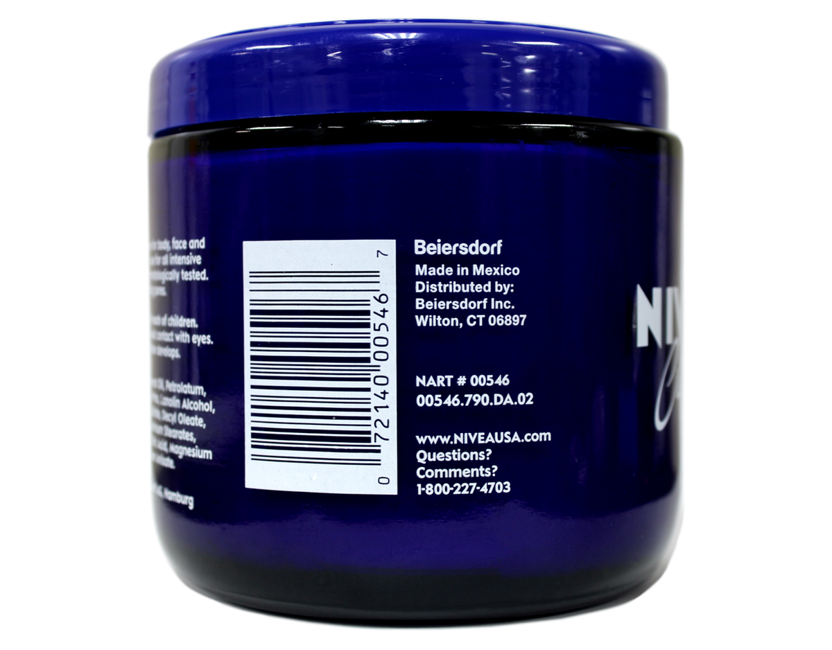 Nivea Crème for Face, Hands and Body Glass Jar Net Wt 13.5 ounce