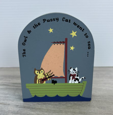 The Cat's Meow Shelf Sitter The Owl & The Pussy Cat Nursery Rhyme Collectible
