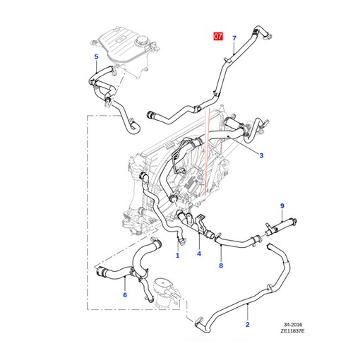 Engine Radiator Coolant Hose C2D21516 For Jaguar XF 13-15 XJ 13-17 - Picture 13 of 13
