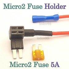 Micro2 Fuse Adapter/Holder 12V + 5A Micro II Spade Car Fuse  Automotive Dash Cam