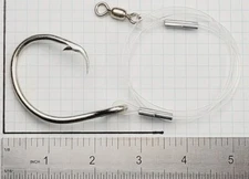 1 Circle Hook Rig Mustad Offset 16/0 Halibut Shark Grouper Bait Rig