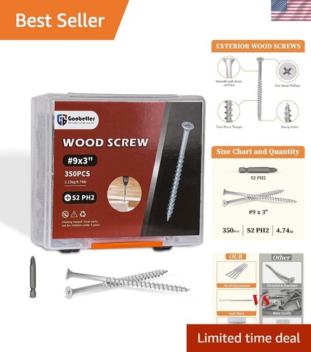 350pcs Self Drilling Wood Screws Countersunk Construction 7 thumbnail image