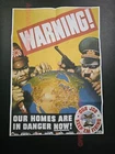 1943 WW2 USA AMERICA ANTI JAPAN TOJO CARICATURE MAP GLOBE PROPAGANDA POSTER B46