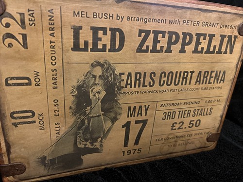 Retro Box 12" Vinyl LP Storage Box Led Zeppelin Concert Ticket May 1975 - Picture 15 of 20