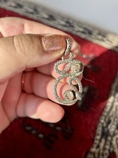 Herkimer Diamonds Snake Silver Pendant Powerful Witch Magic