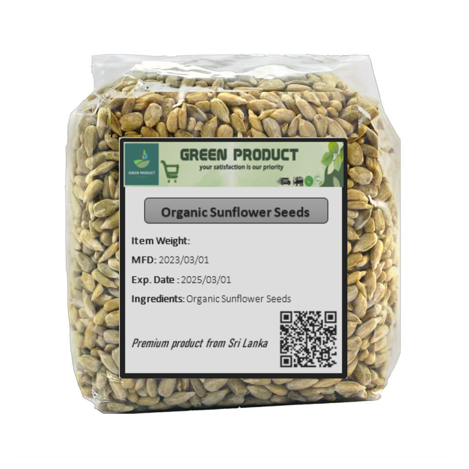 Organic Sunflower Seeds Unroasted Unsalted Edible Raw Kernels Premium