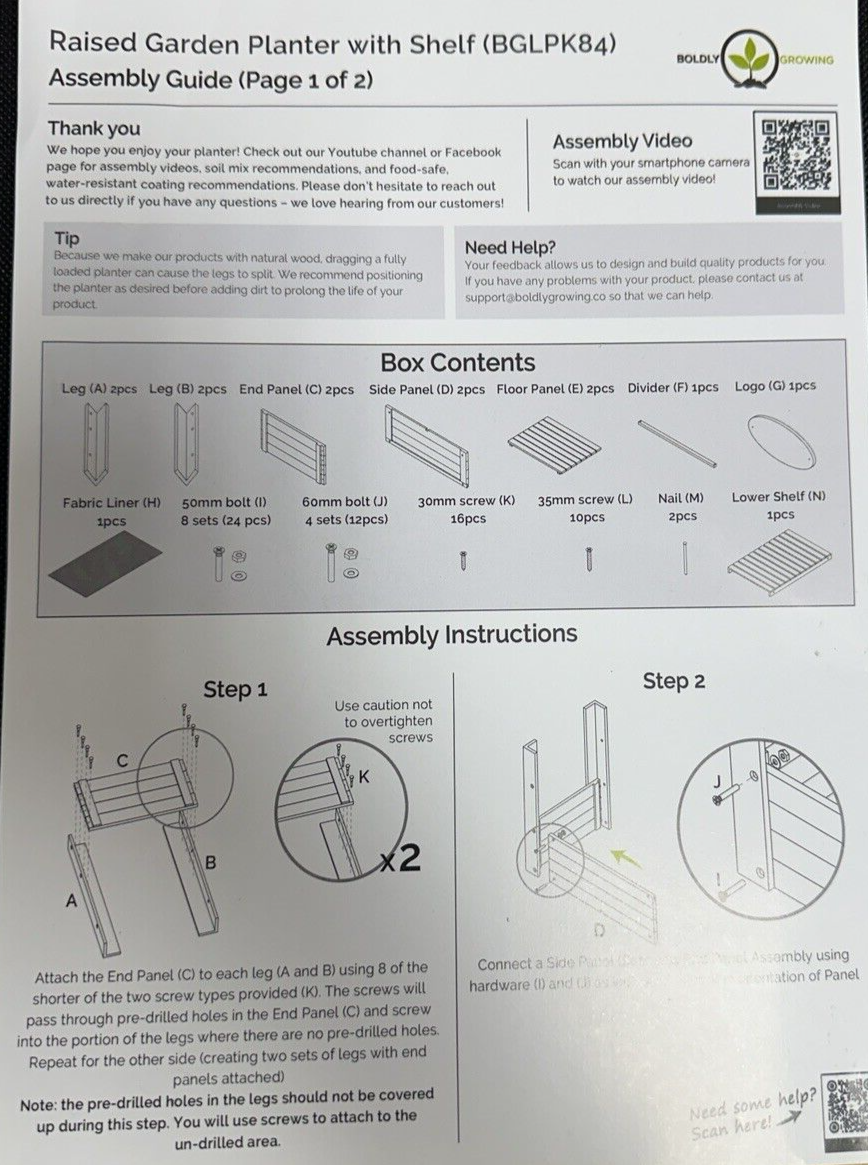 Boldly Growing Cedar Raised Planter Box, Elevated Wood Raised Garden
