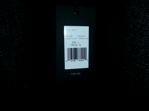 Men's TUMI Metro Reversible Jacket F57111 Black Gray Large L - Picture 4 of 7