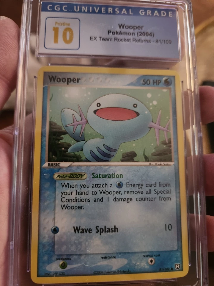 (POP 12) CGC 10 PRISTINE Pokemon EX Team Rocket Returns Wooper 81/109 Card - Image 2 of 4