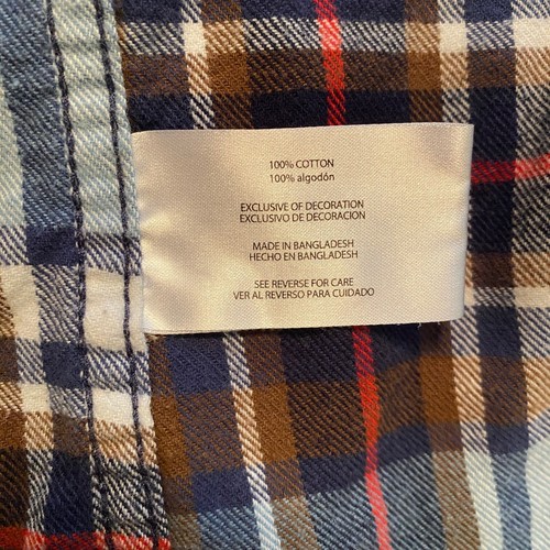 Camicia Eddie Bauer in flanella a quadri 100% cotone - Uomo XXL - Foto 4 di 4
