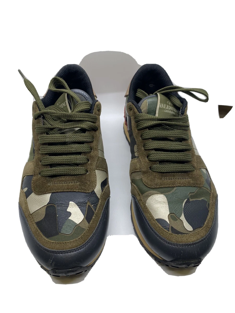 Valentino Green and Red Valentino Garavani Camo Rockrunner