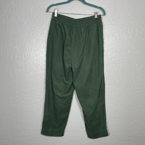 Madewell Women S Green Corduroy Huston Pull On Crop Pant Cotton Stretch Waist - Picture 5 of 11