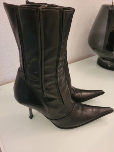 Stiletto Stiefeletten High Heels, echtes Leder, GR.36, neuwertig!!! - Bild 2 von 11
