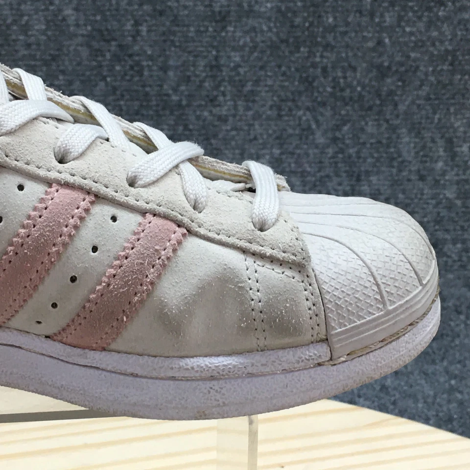 Adidas Zapatos Juveniles 5 Superstar Tenis Rosa Con Cordones Cómodos Informales Bajos BZ0360 Foto 2 de 4