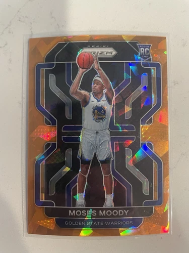 2021-22 Panini Prizm Orange Ice Prizm Moses Moody #308 Rookie RC Warriors SP