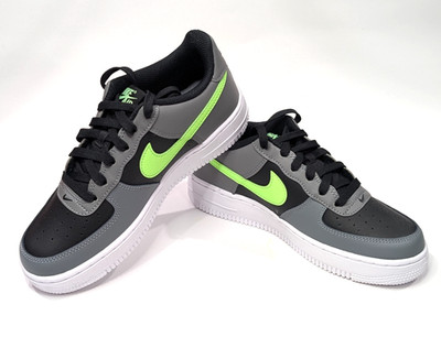 Nike Air Force 1 (GS) Black/Lime/Grey Kid's Sneakers-Asst Sizes NWB CT3839-010