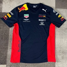 Puma Aston Martin Red Bull Racing Team Polo Shirt Mens Large Navy Red Honda